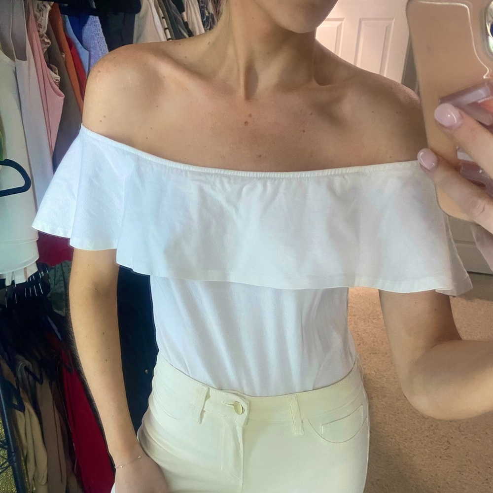 Small White Ruffle Bodysuit